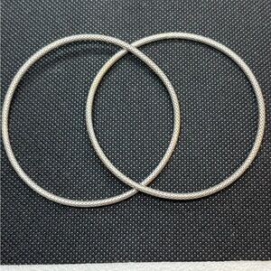 2 Mesh Linked Silver Textured Bangles